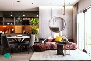 Căn hộ Palm Height - Ánh Sáng Tự Nhiên Kết Hợp Cùng Màu Sắc